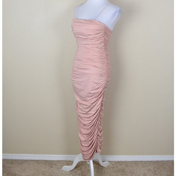 Elegant Pink Ruched Dress - Picture 5 of 10